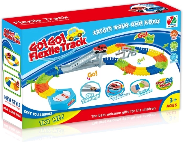 Pista da corsa variabile 96 pezzi con automobilina