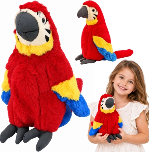 Pappagallo ara rosso di peluche 25 cm