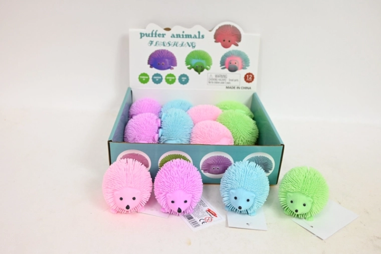 Gioco antistress da schiacciare Riccio con luce (12 pz in box)