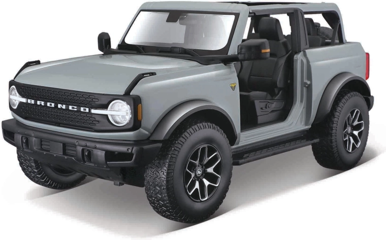 Maisto Ford Bronco Badlands senza portiere grigio cactus 1:18