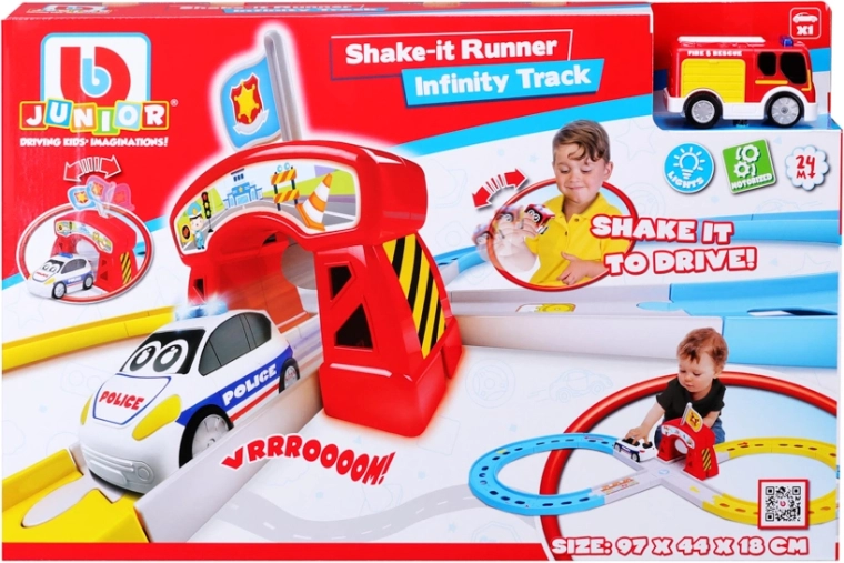 Pista da corsa BB Junior con macchinina dei pompieri