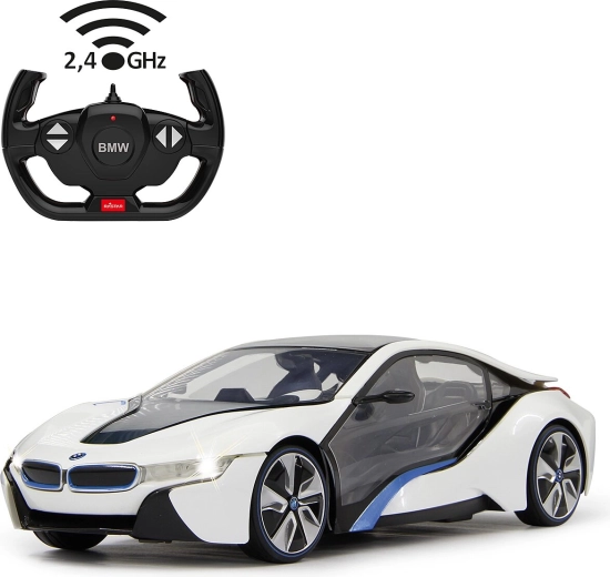 Auto RC BMW i8 bianca 1:14 con telecomando 2,4 GHz