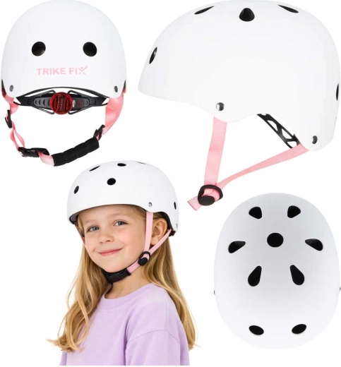 Casco da ciclismo per bambini con LED TRIKE FIX S 48–54 cm bianco