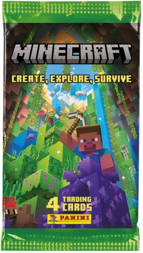 Carte collezionabili Panini Minecraft Serie 3 (Create, Explore, Survive) – bustina booster 4 carte