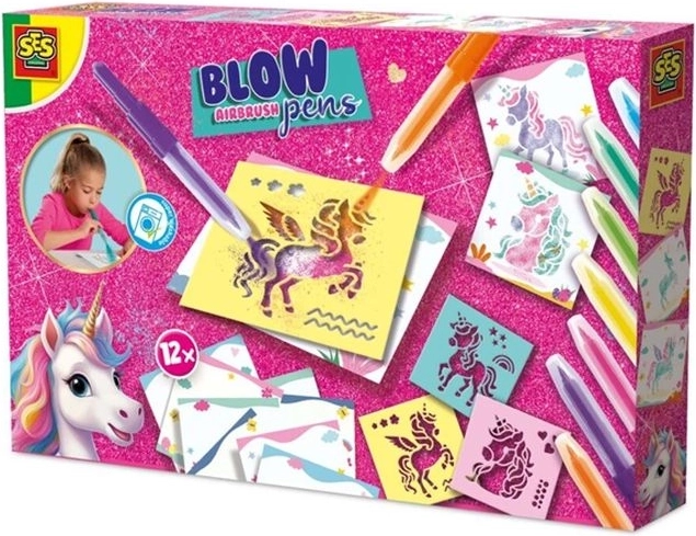 Set SES Unicorno – pennarelli a soffio airbrush