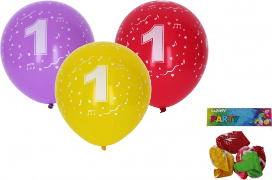 Palloncini gonfiabili 30 cm con numero 1 – set da 5 pezzi