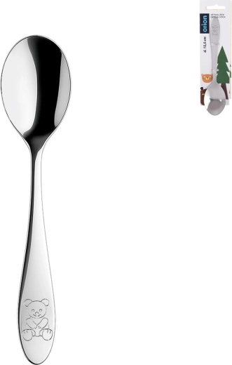 Cucchiaio per bambini in acciaio inox con motivo orsetto