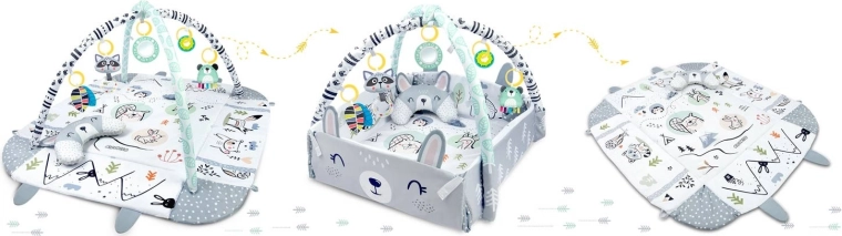3 in 1: tappetino aperto, nido e angolo gioco