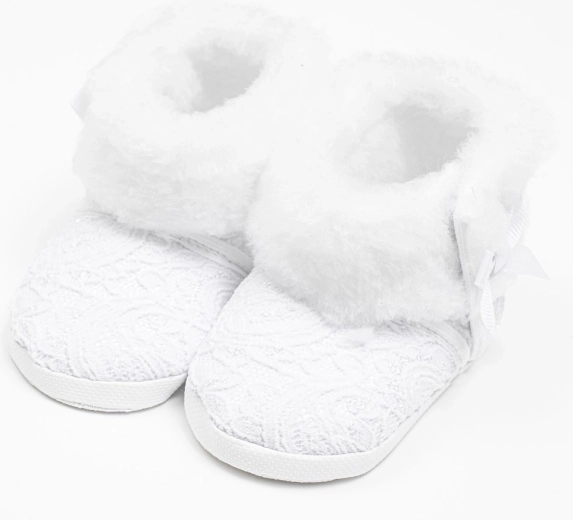 Stivaletti invernali in pizzo per neonati New Baby, bianchi, 0–3 mesi
