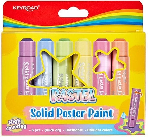 Tempere solide in stick KEYROAD Pastel – set da 6 pezzi