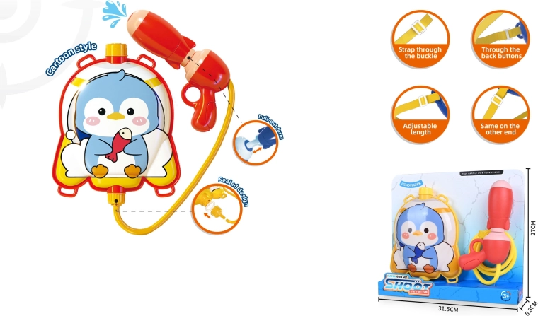 Pistola ad acqua con serbatoio a zaino Pinguino