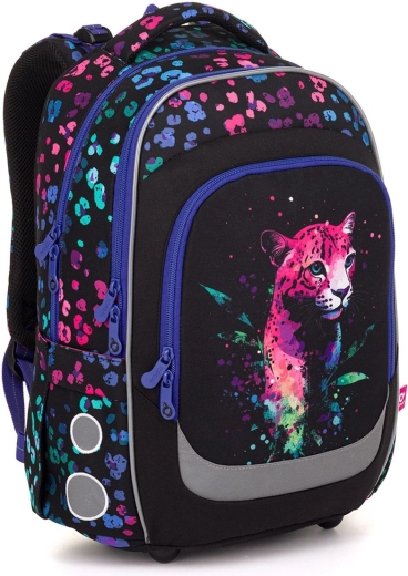 Zaino scolastico Topgal Lori con leopardo neon