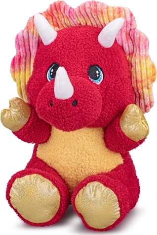 Triceratopo di peluche seduto rosso 16,5 cm