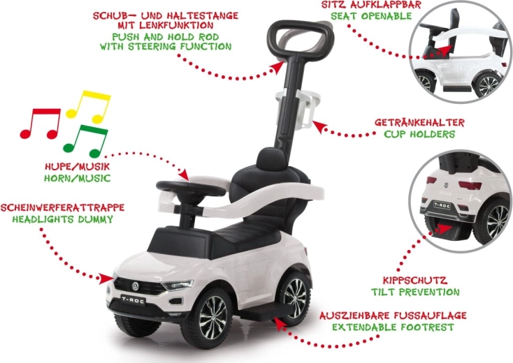 Jamara cavalcabile Volkswagen T-ROC 3 in 1 bianco