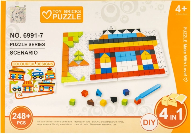 Puzzle per bambini 4 in 1 Costruzioni 248 pezzi