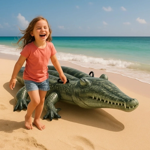 Grande coccodrillo realistico che diverte