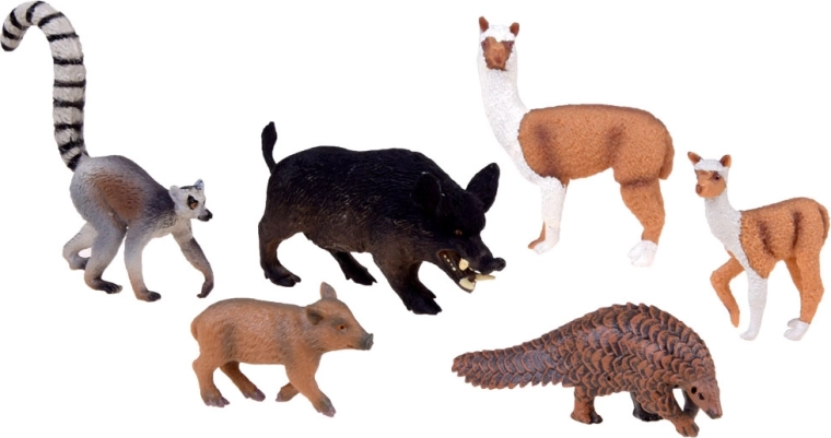 Sei animali in un unico set