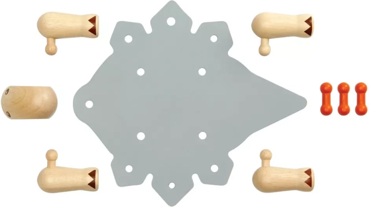 Materiali diversi: legno e gomma
