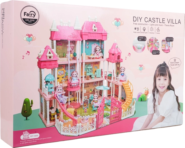 Grande casa delle bambole con accessori