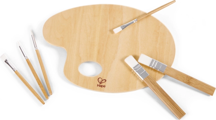 Tavolozza artistica con pennelli per bambini