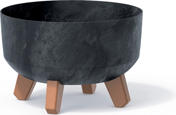 Vaso per piante su piedini con effetto cemento 23,5 cm antracite
