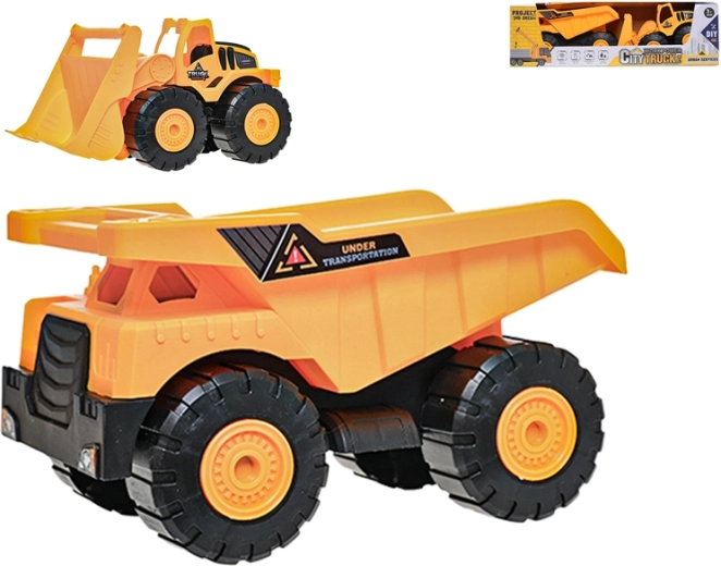 Set di veicoli da costruzione – escavatore caricatore 24 cm e camion ribaltabile 26 cm