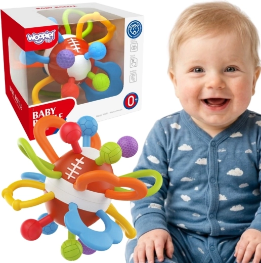 Woopie Baby sonaglio sensoriale e massaggiagengive a pallina per neonati 0+