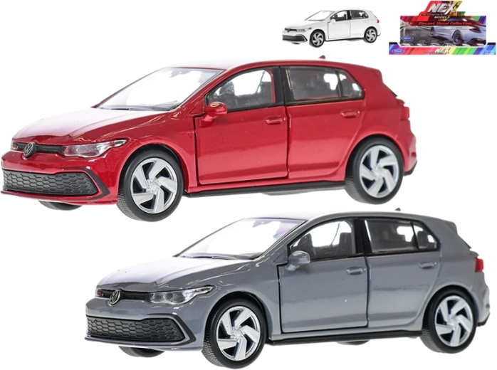 Modello in metallo dell'auto Volkswagen Golf 8 GTI con meccanismo a retrocarica