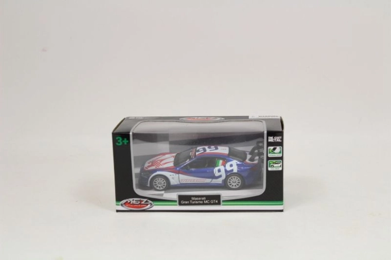 Modello di auto Maserati GranTurismo MC GT4 1:43 blu-bianco