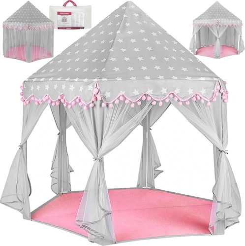 Tenda da gioco per bambini grigio‑rosa KUZZEL