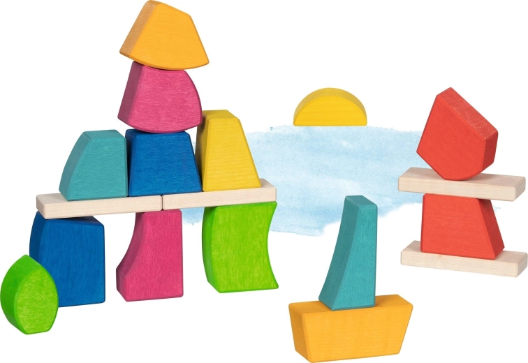 Blocchi da costruzione in legno Creo goki Evolution (18 pezzi)