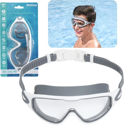 Occhialini da nuoto Bestway bianco-grigi con cinturino regolabile