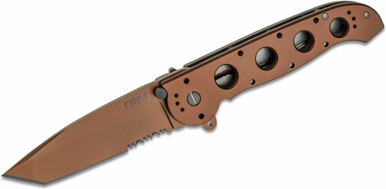 Coltello tascabile CRKT M16-14D Desert Tanto, alluminio anodizzato marrone