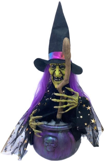Decorazione per feste strega con calderone