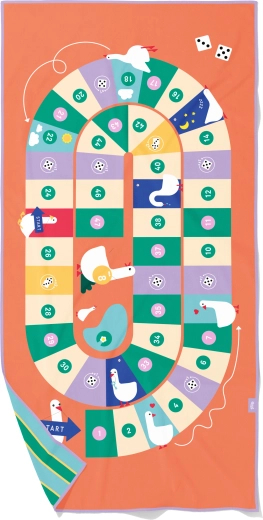Quut telo mare per bambini 2 in 1 con gioco dell’Oca, 140 × 70 cm