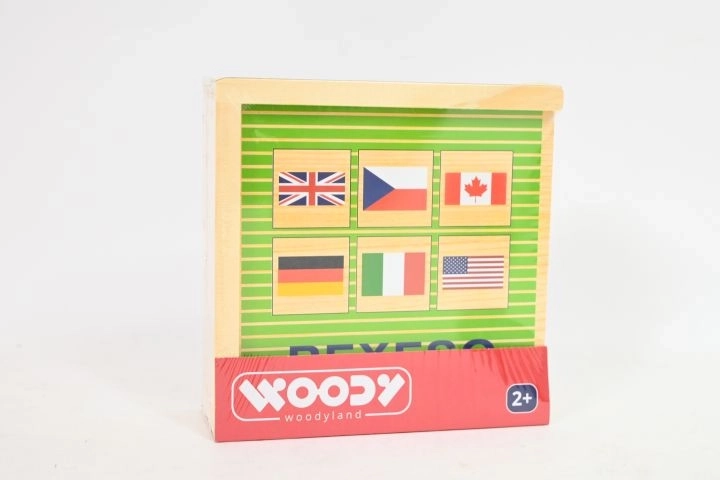 Woody gioco di memoria in legno con bandiere degli Stati - 44 tessere