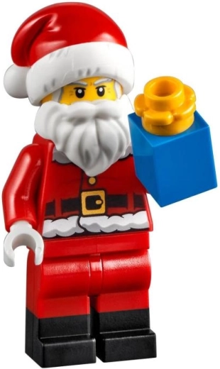 Minifigure di San Nicola e una montagna di regali