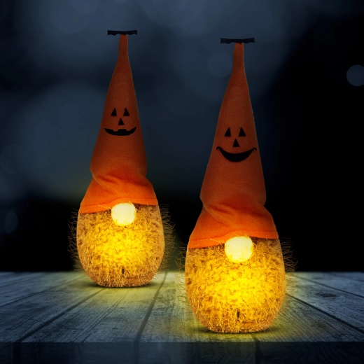 Gnomo LED di Halloween in poliestere, 20 cm - 1 pezzo