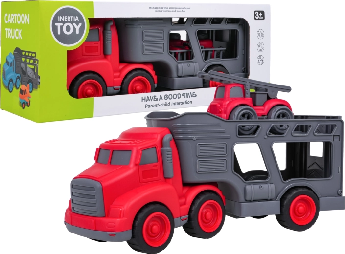 Camion dei pompieri con carro attrezzi
