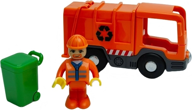 Camion della spazzatura con accessori per scenari realistici