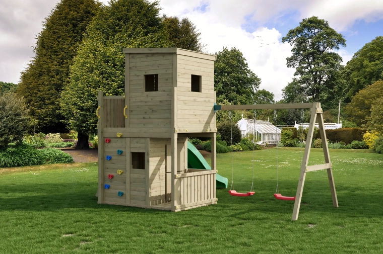 Parete da arrampicata e altalena doppia