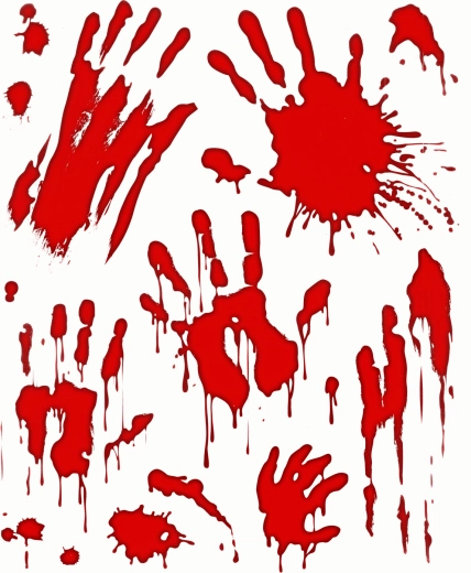 Adesivi da finestra di Halloween con mani insanguinate