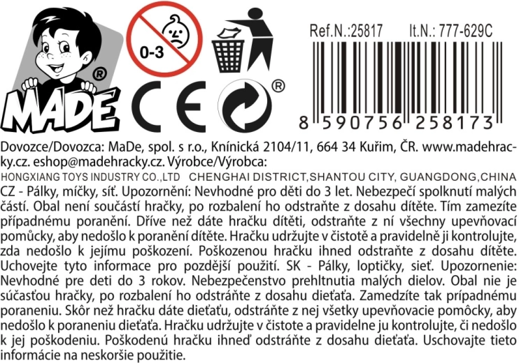 Set da beach tennis con racchette, pallina e rete