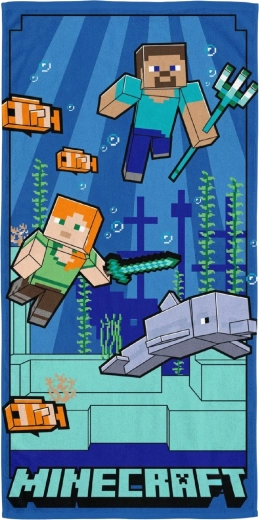 Asciugamano per bambini ad asciugatura rapida Minecraft – avventura sottomarina