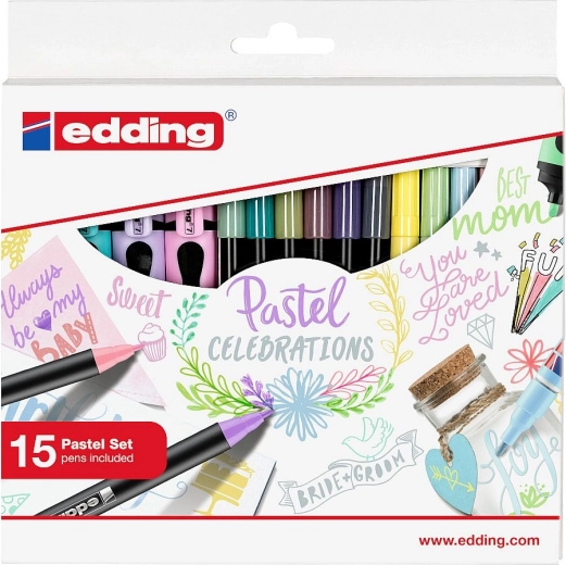 Set regalo di pennarelli e evidenziatori pastello EDDING, 15 pz