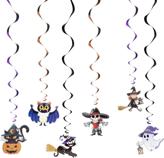 Decorazioni di carta per Halloween con pendenti a spirale - 6 motivi