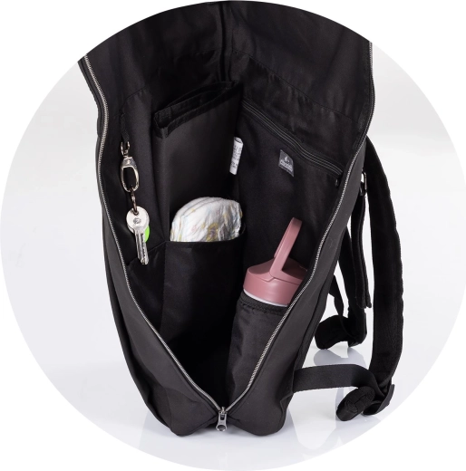 Spazio interno ordinato con tasche