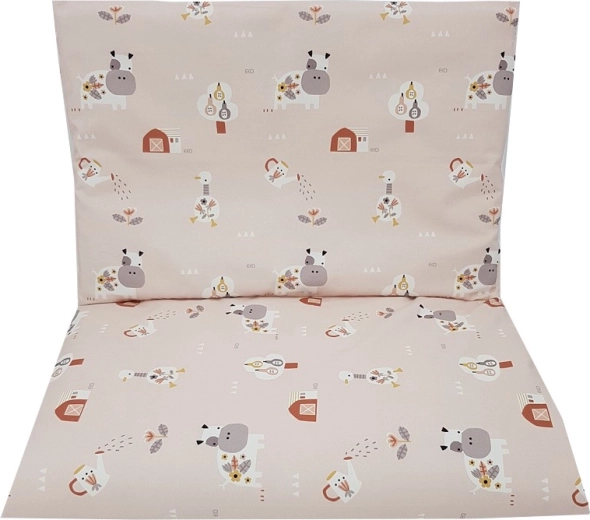 Biancheria da letto in cotone EKO per lettino My farm powder pink 40 × 60 cm, 90 × 120 cm (set 2 pezzi)