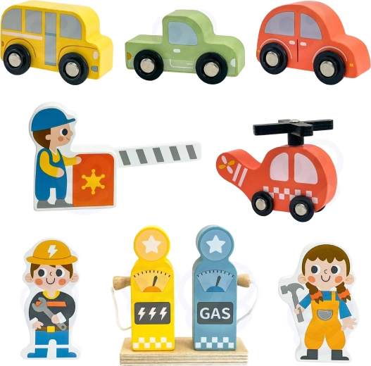 Ricco set di veicoli e personaggi