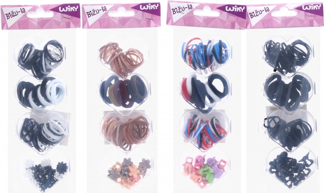 Accessori per capelli – grande mix di elastici e clip